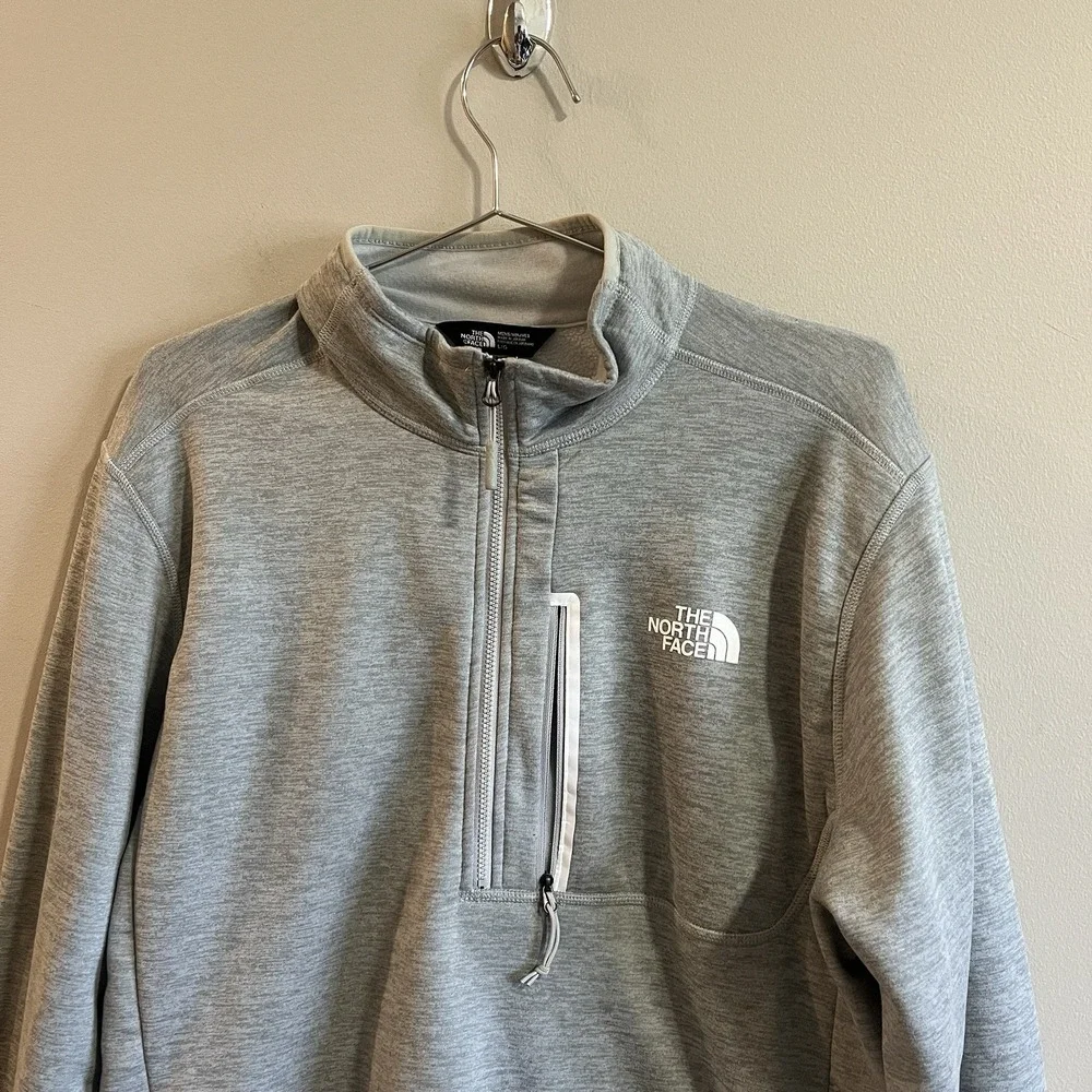 The North Face Men's Gray Jacket 1/4 Zip Long Sleeve Pullover Size Large